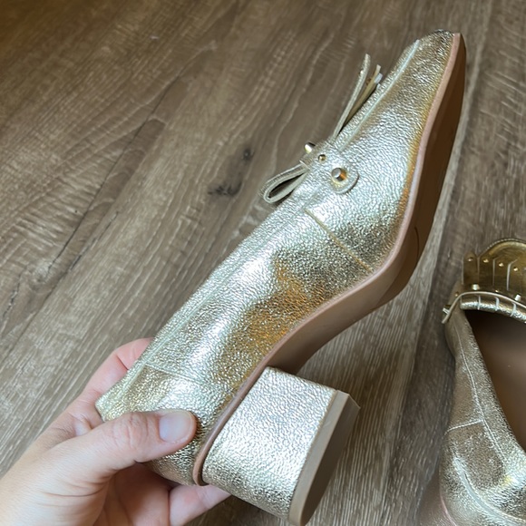 🛍️$3 in a bundle 🛍️🆕Franco Sarto Metallic Block Heels - Picture 6 of 8